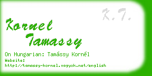 kornel tamassy business card