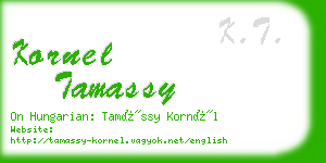 kornel tamassy business card